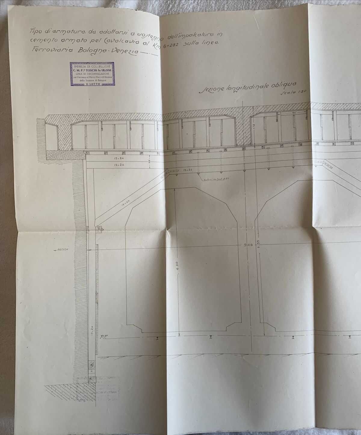 FERROVIE DELLO STATO cavalcavia linea Bologna - Venezia al km 6+282 - SEZIONI #
