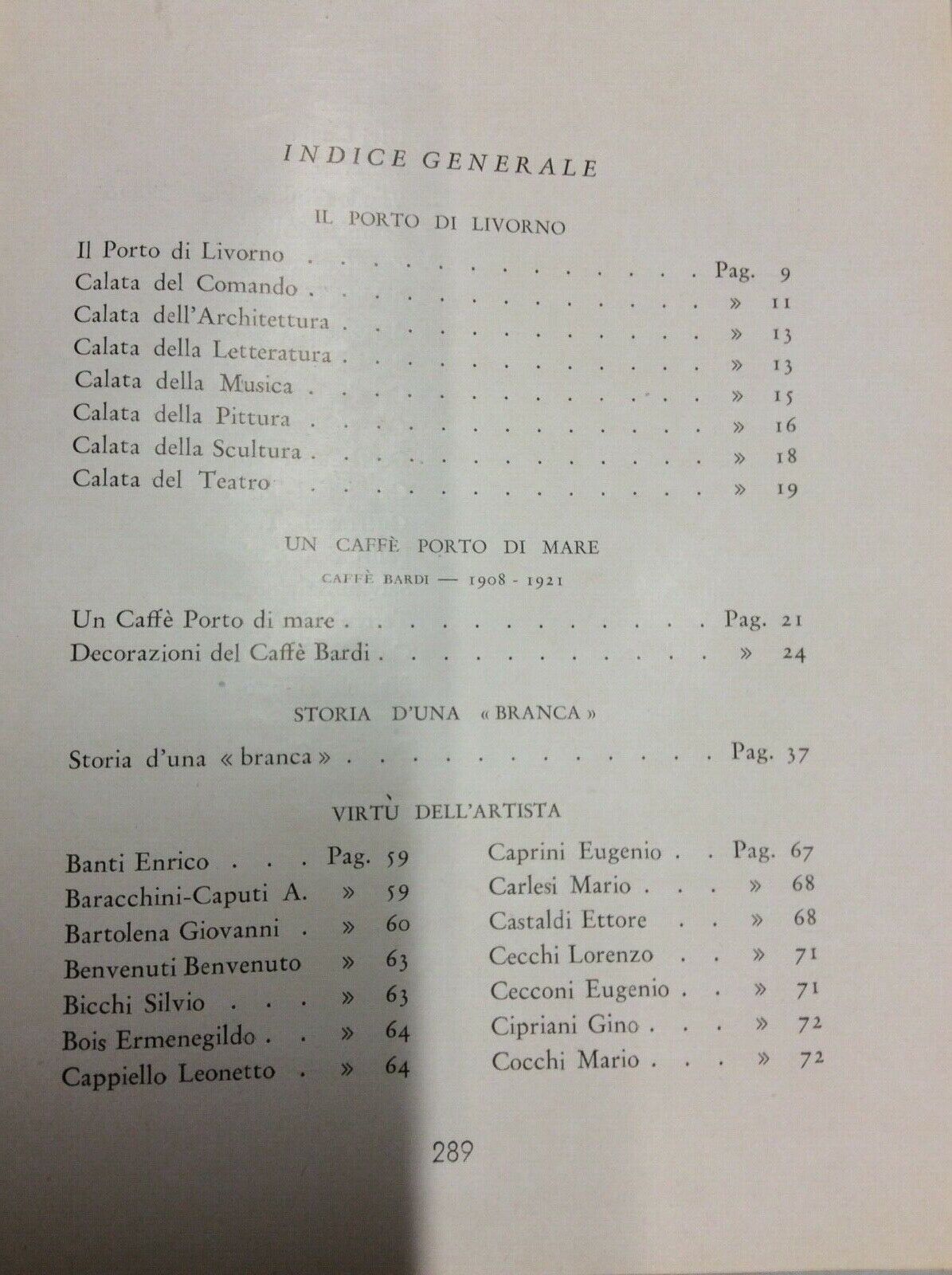 VIRTÙ DEGLI ARTISTI LABRONICI GASTONE RAZZAGUTA LIVORNO 1943