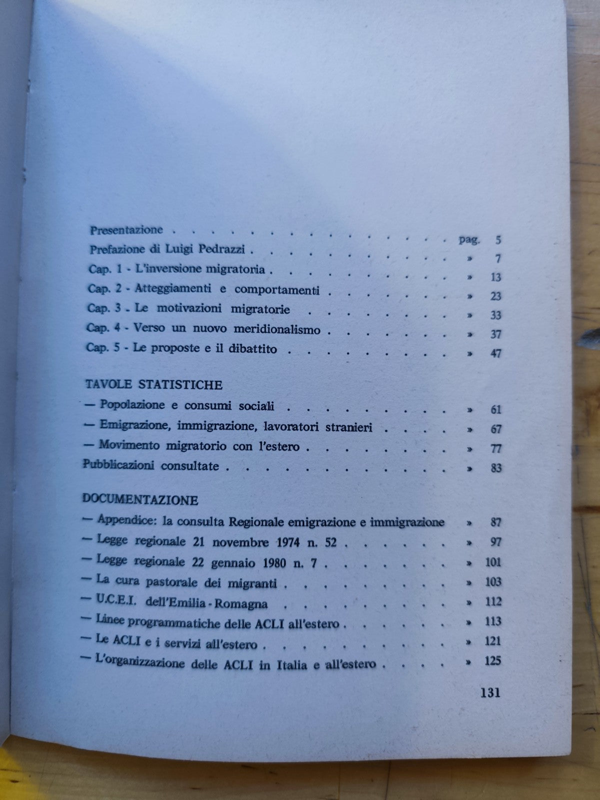 Immigrazione e sviluppo in Emilia-Romagna - Innocenzo Sigillino ACLI 1980