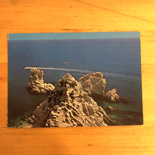 CARTOLINA - RIVIERA DEL CONERO, SCOGLI DUE SORELLE, MARCHE - VIAGGIATA 1983