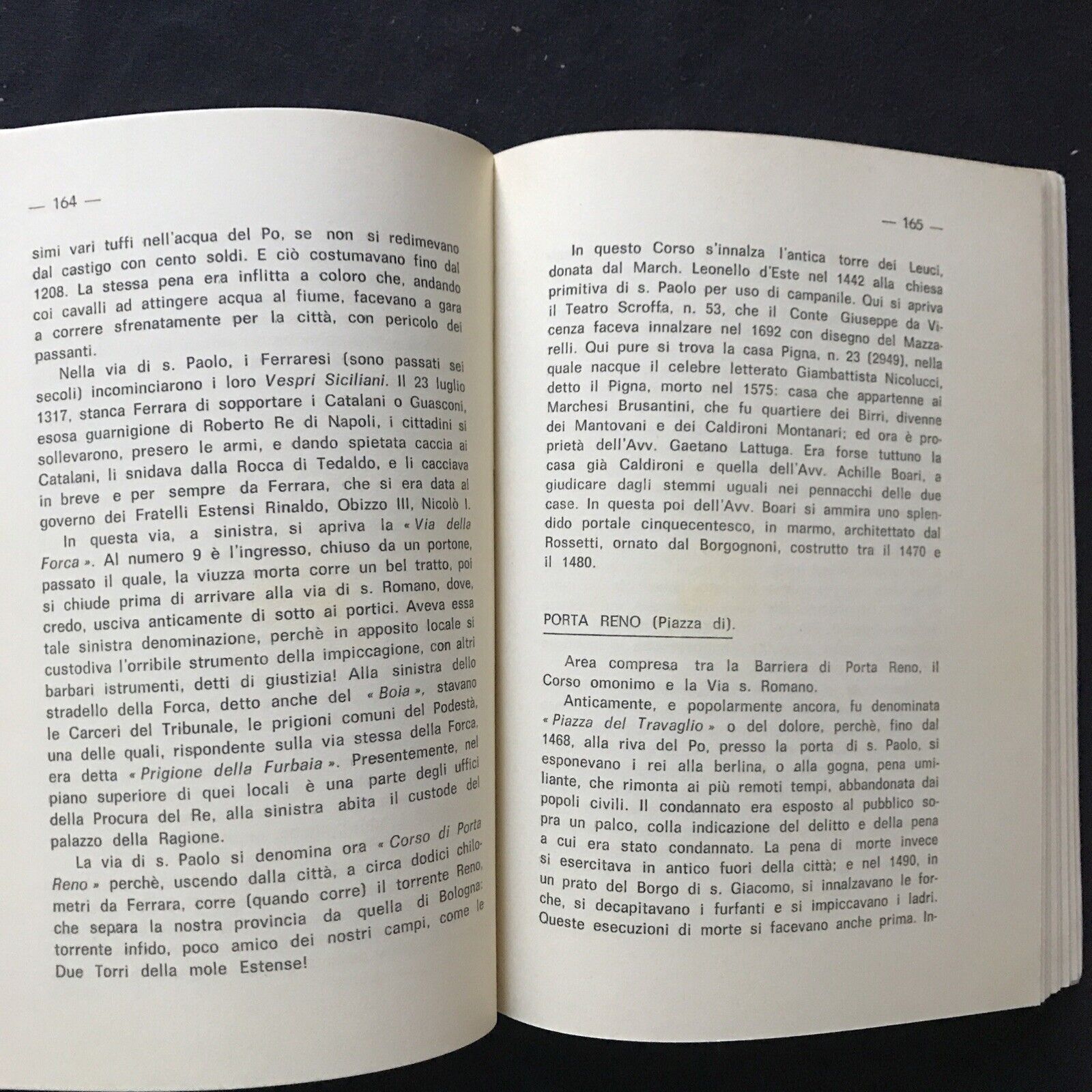 FERRARA - Nomenclatura ed etimologia delle piazze strade Ferrara, G. Melchiorri