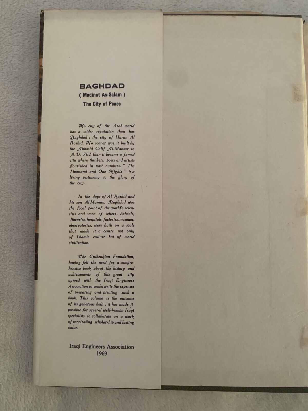 BAGHDAD an illustrated historical survey, Iraqi Engineers Association 1969