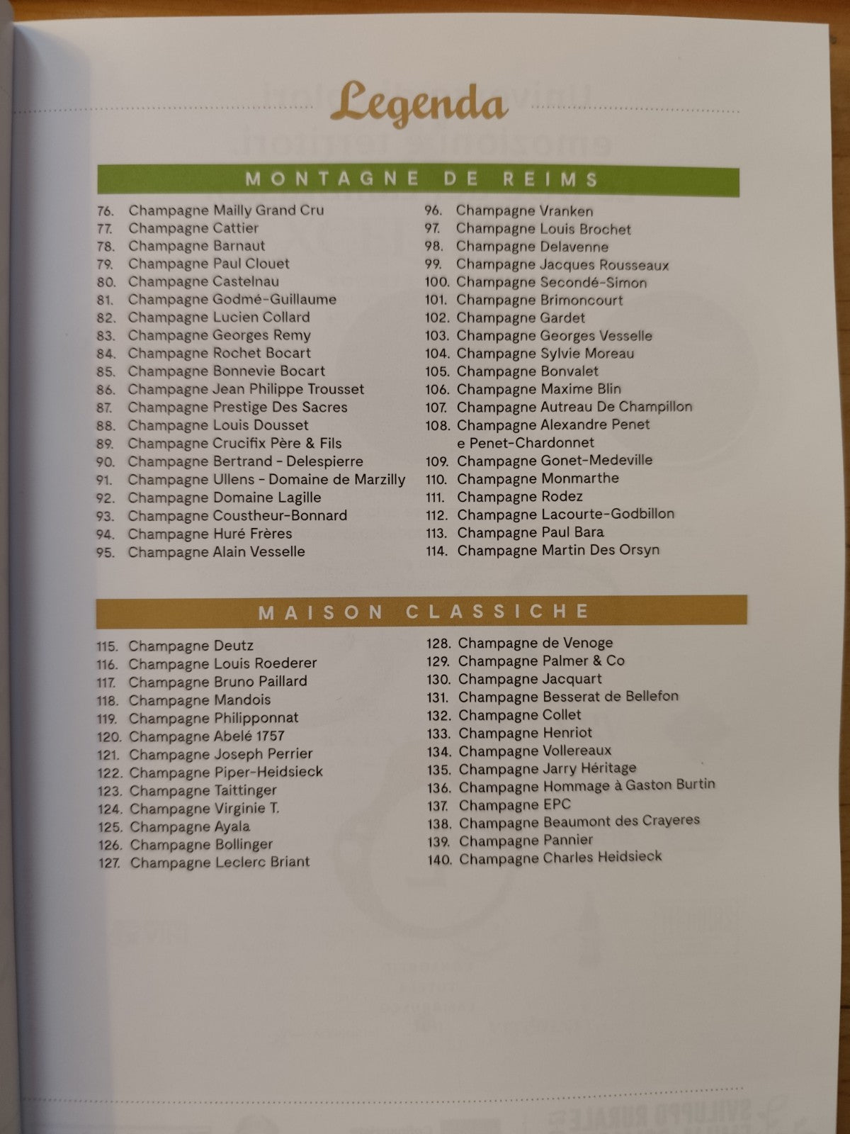 Champagne Experience 2025 Bologna, Catalogo ufficiale