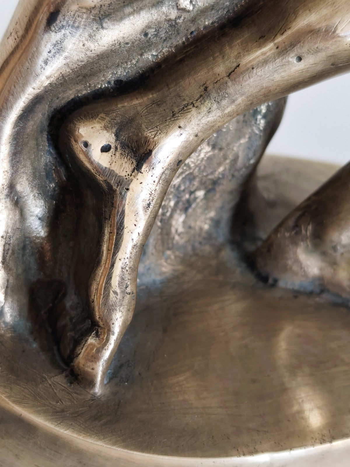 Statuetta scultura - Discobolo - Ottone dorato. Arte classica