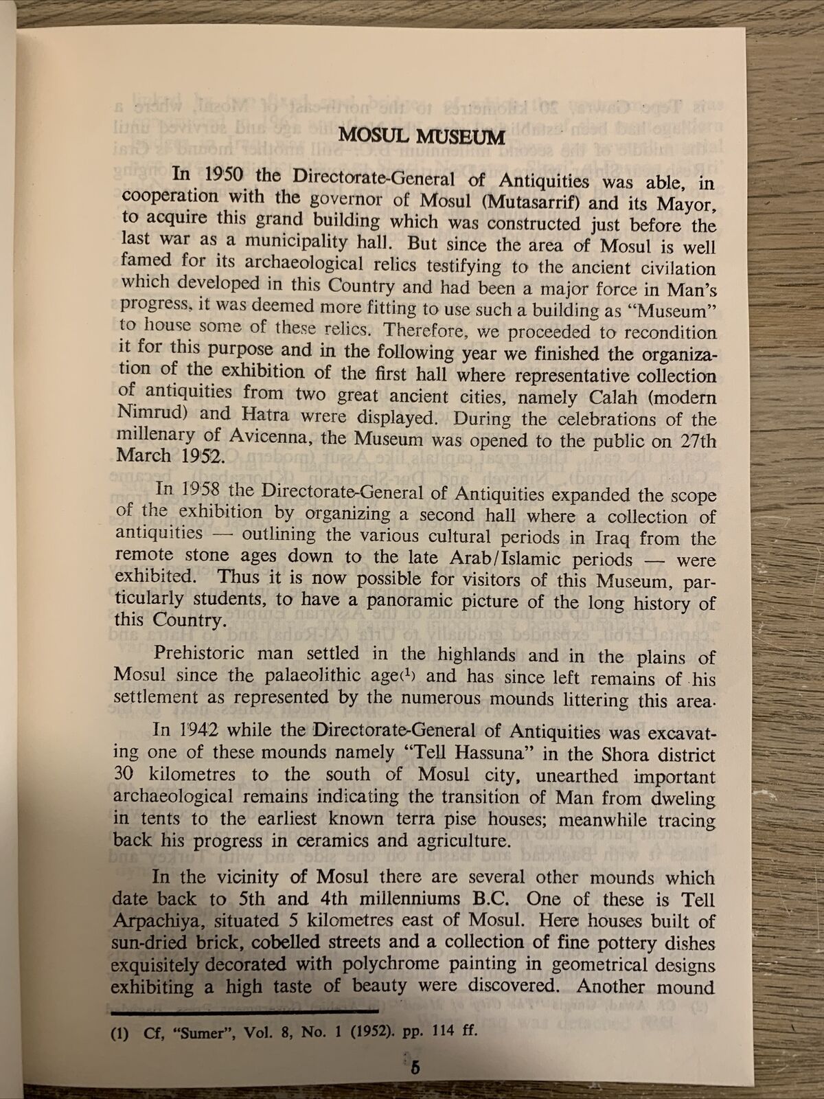 Mosul Museum Guide Book 1966. Ministry of Culture and guidance Directorate of cu