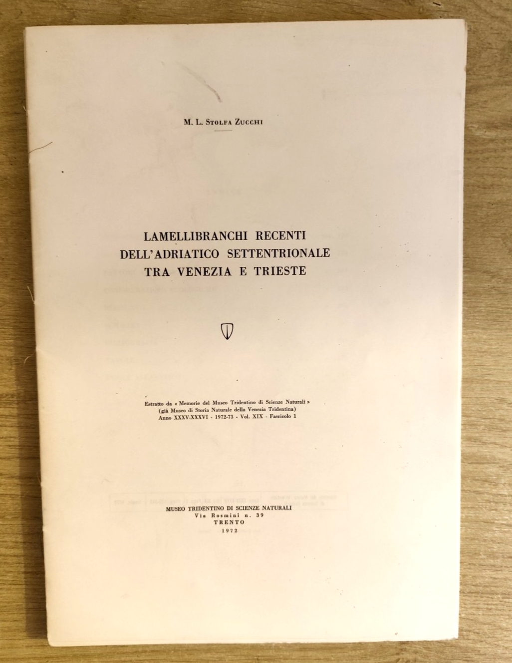 Lamellibranchi recenti Adriatico settentrionale Venezia Trieste - Stolfa Zucchi