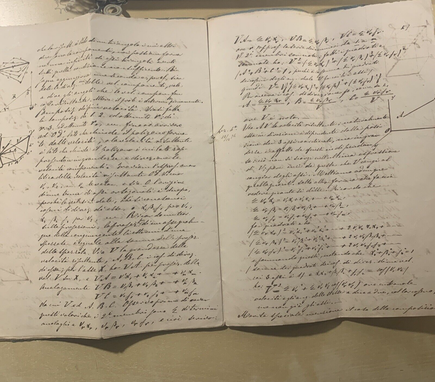 Antico Manoscritto Università di Pavia 1876, Meccanica Razionale, Carlo Formenti