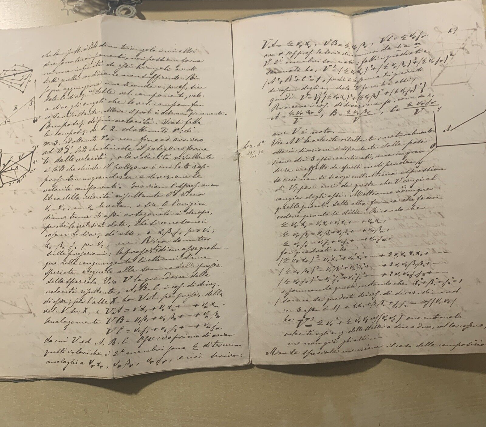 Antico Manoscritto Università di Pavia 1876, Meccanica Razionale, Carlo Formenti