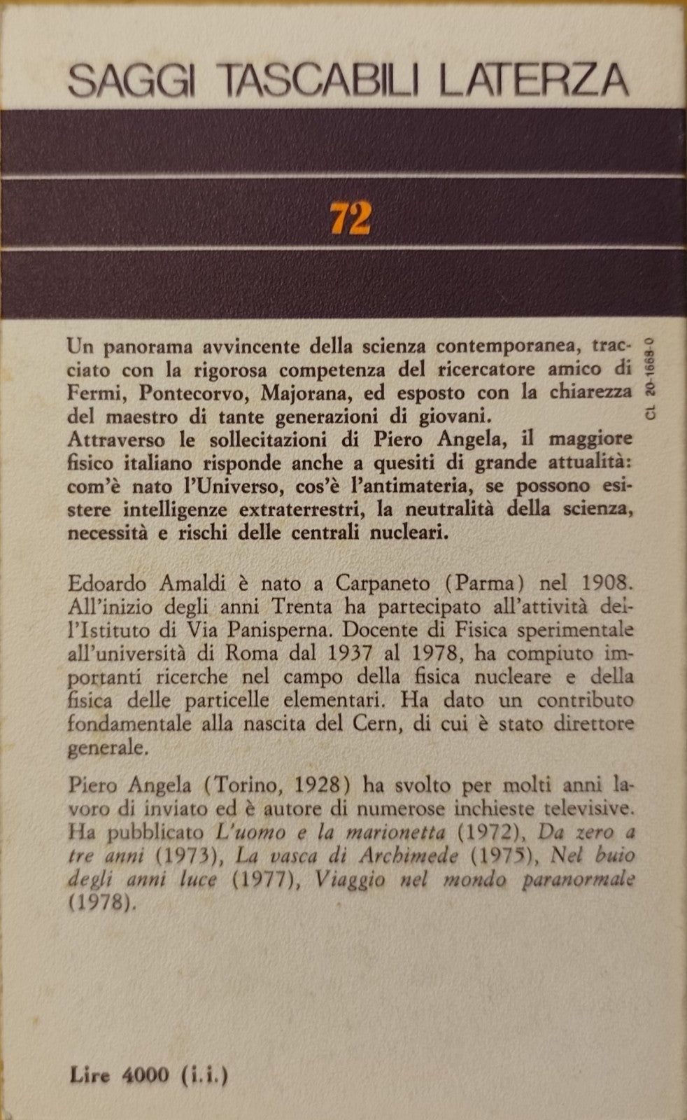 Intervista sulla materia dal nucleo alle galassie Laterza Piero Angela a cura di