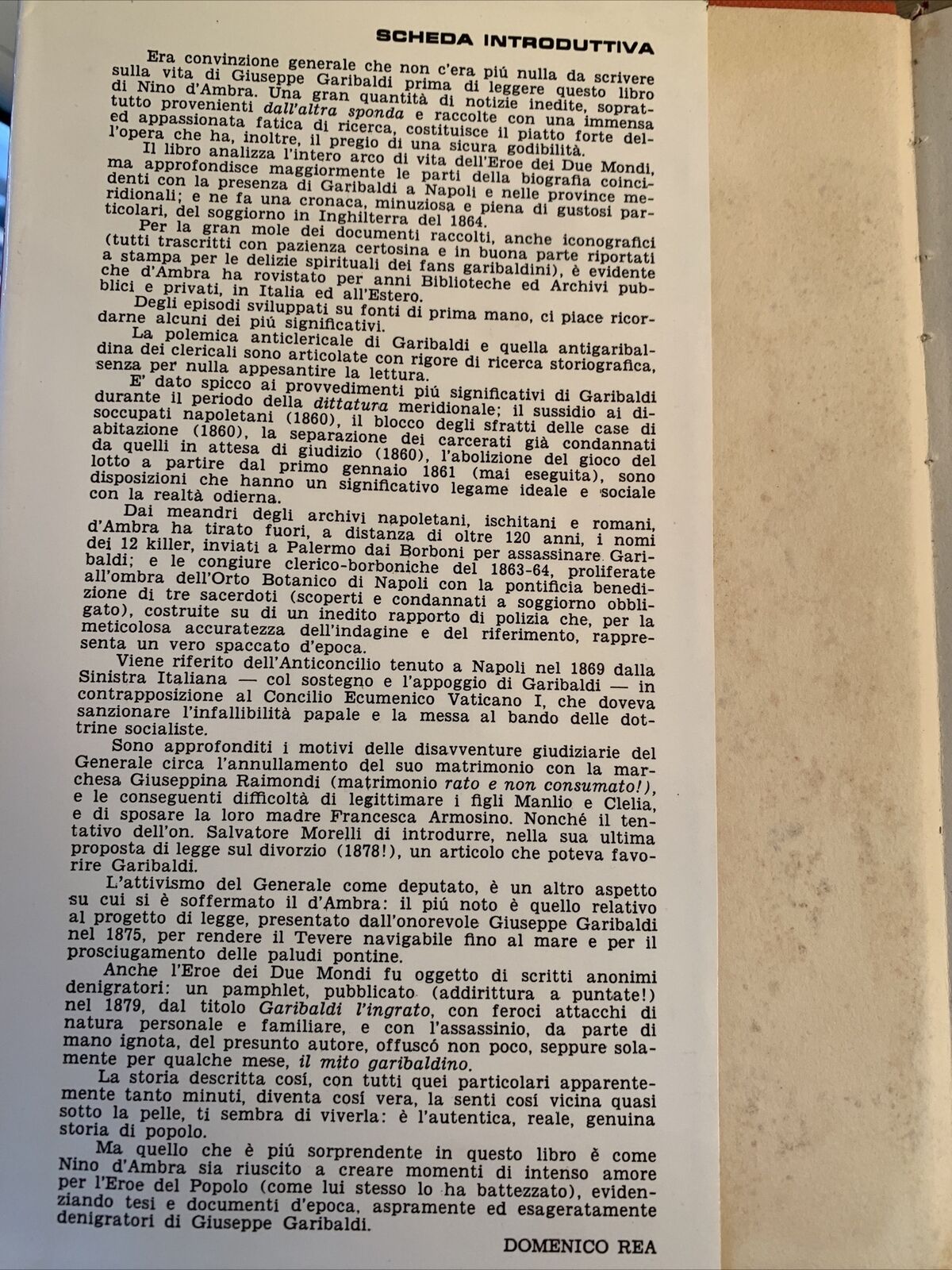 Giuseppe Garibaldi cento vite in una - Nino D'Ambra. A. Grassi 1983 #