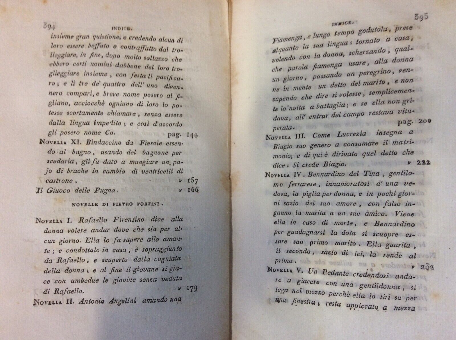 Raccolta de' novellieri Italiani, Novelle autori senesi FORTINI, SERMINI, 1815