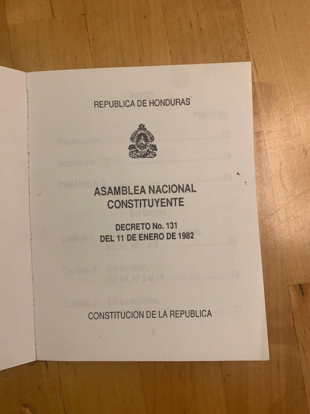 Honduras . .constituciòn de de la Repùblica de Honduras. Guayamuras 1993