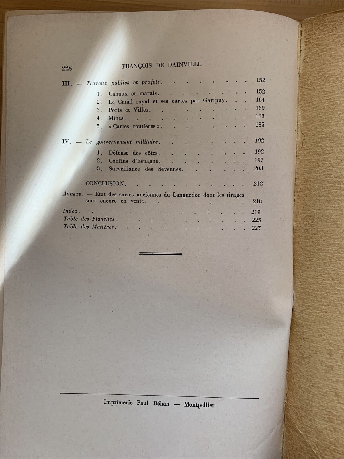 CARTES ANCIENNES DU LANGUEDOC XVI - XVIII S. Francois Dainville S.J. 1961 #
