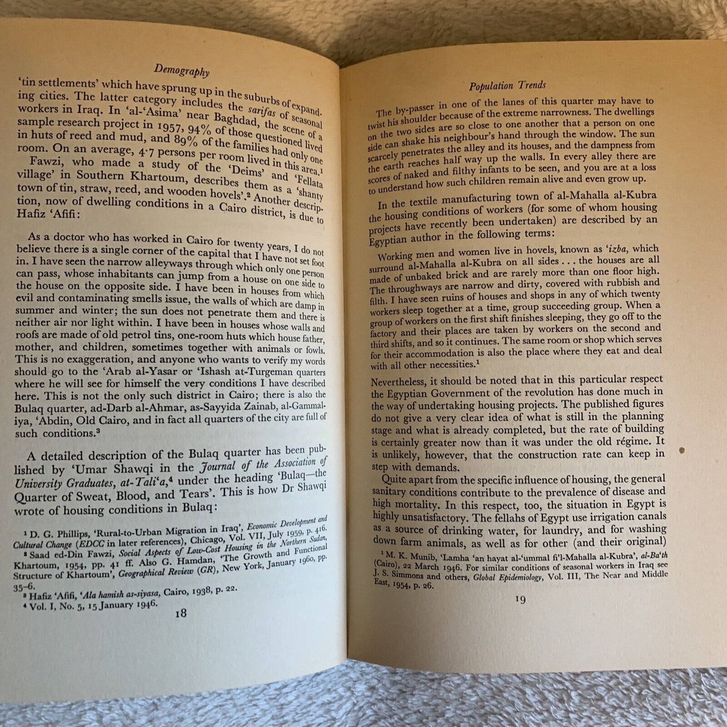 POPULATION AND SOCIETY IN THE ARAB EAST, Gabriel Baer. Routledge and Kegan 1964