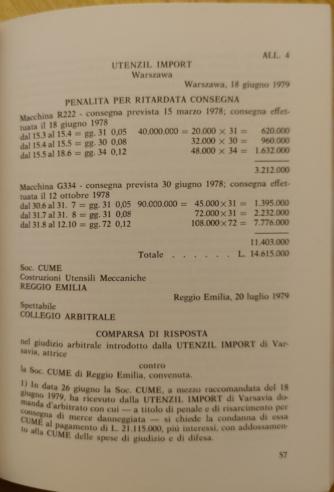 Giornate di studio sull'Arbitrato - Palazzo degli affari Bologna 1979