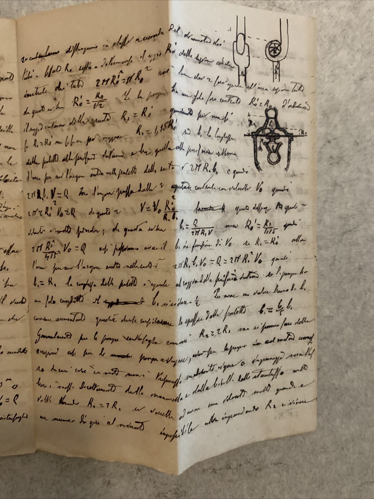 ANTICO MANOSCRITTO DI MECCANICA REAZIONALE 1870 circa #