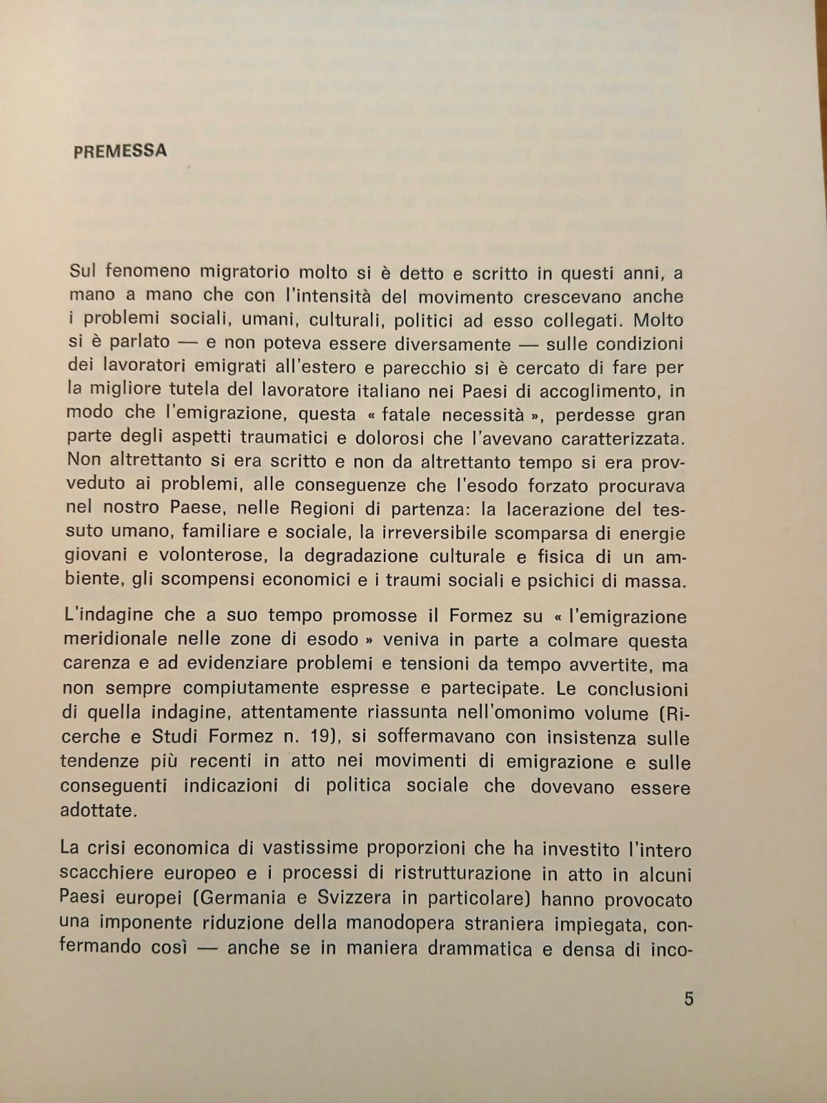 Emigrazione e regioni meridionali - Quaderni Formez 16 - 1978