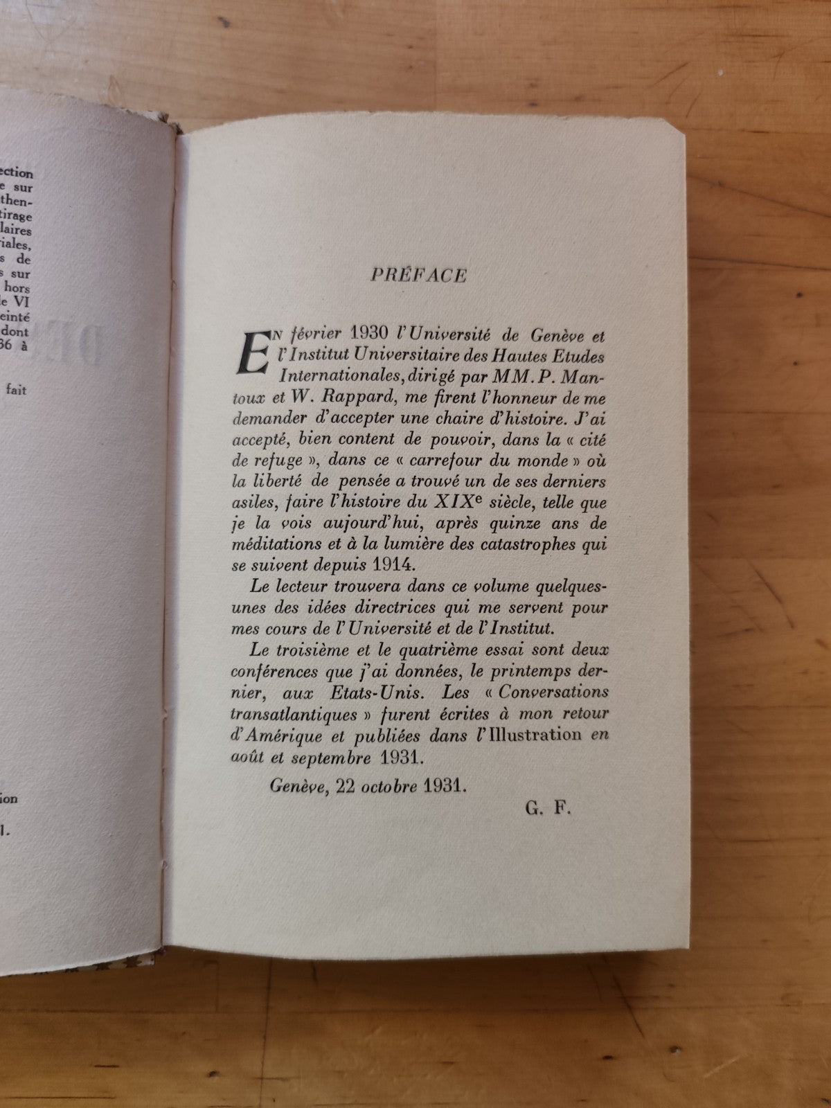 La fin des adventures Guerre et Paix- Guglielmo Ferrero 1931