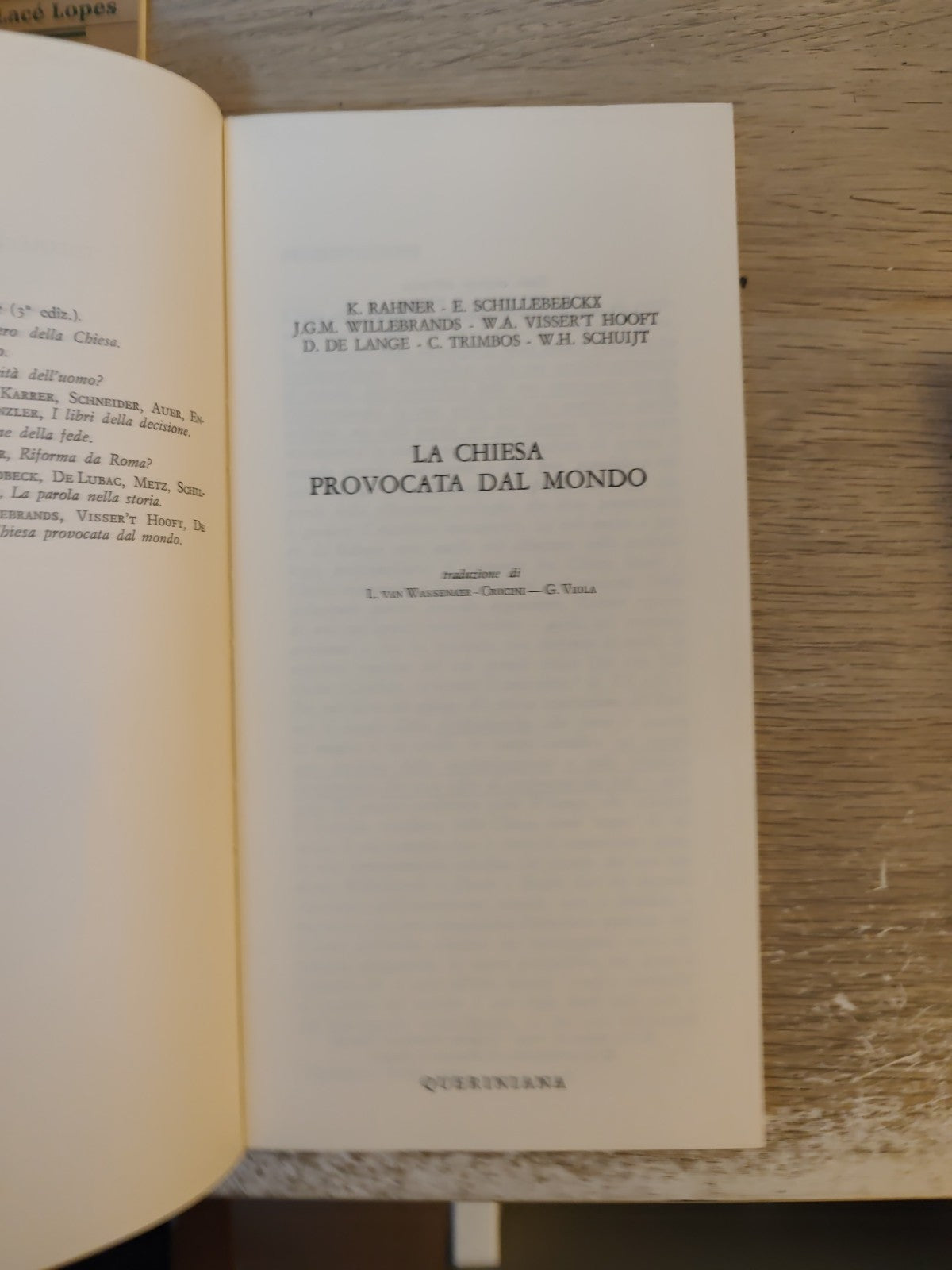 La Chiesa Provocata Dal Mondo Theologia Publica, Queriniana 1969