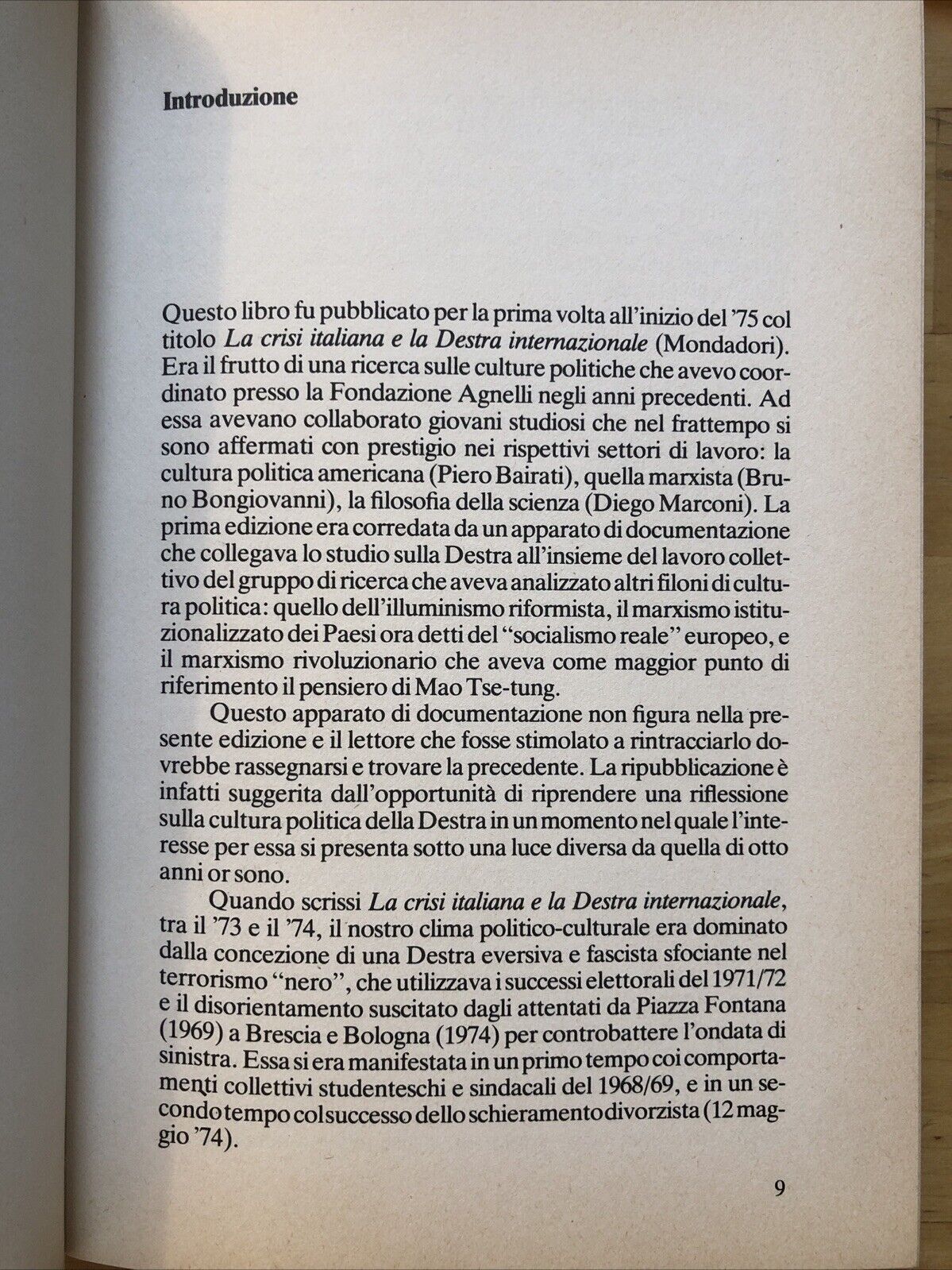 La destra in Italia, Giorgio Galli - Gammalibri 1983