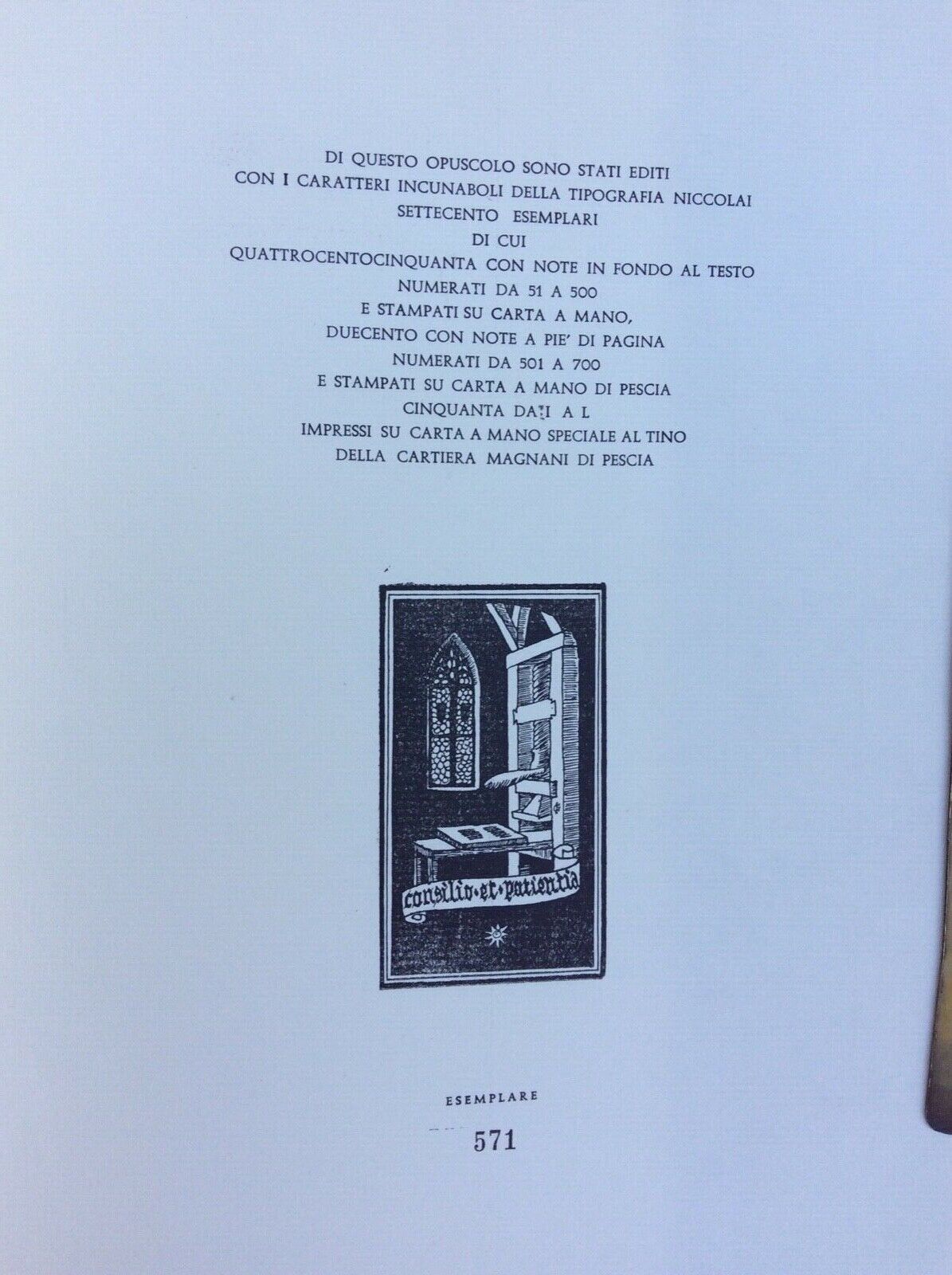 CENTO ANNI DI VITA DI UNA TIPOGRAFIA PISTOIESE,BRUNO BRUNI,NICCOLAI 1968