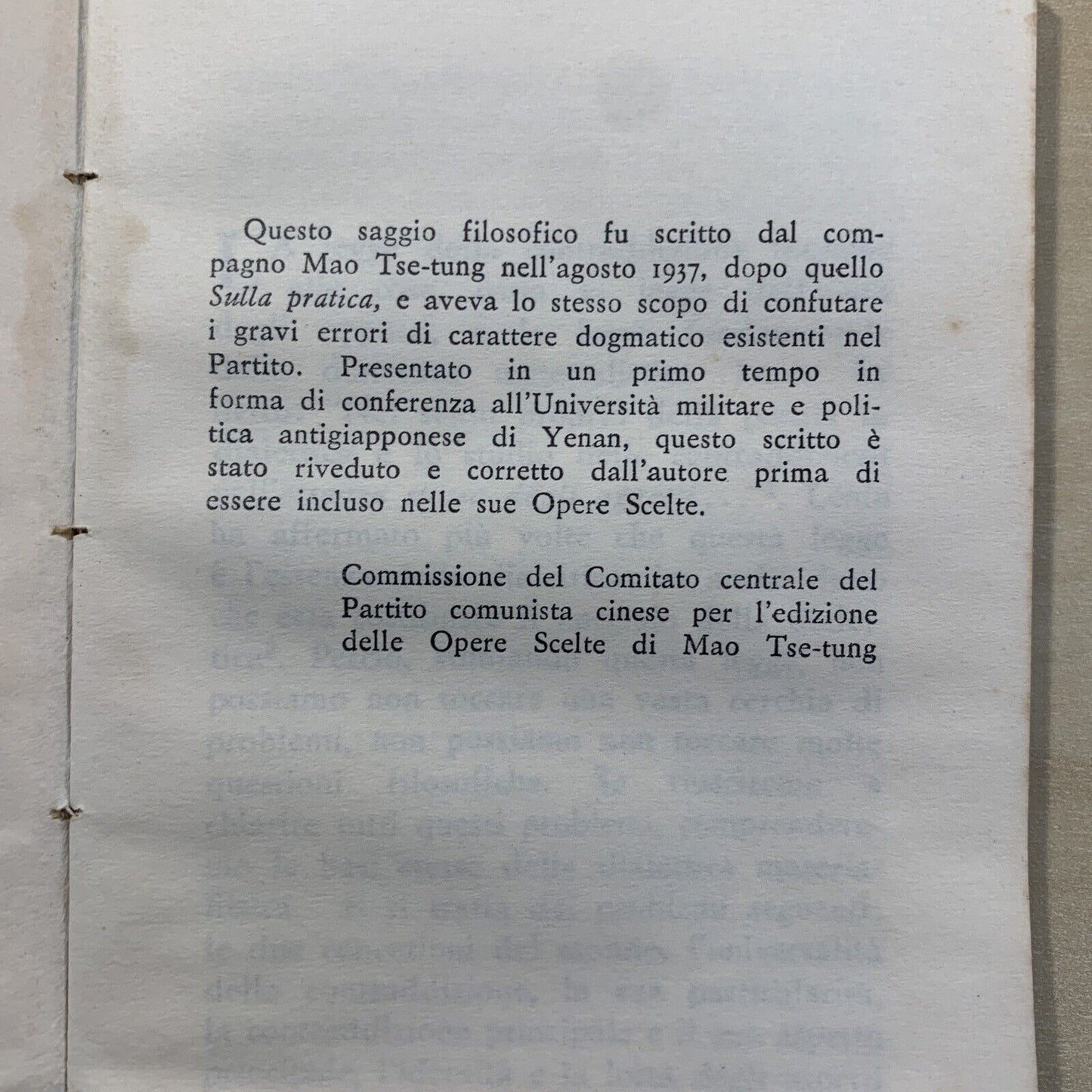 MAO TSE-TUNG, Sulla contraddizione 1968 prima edizione #
