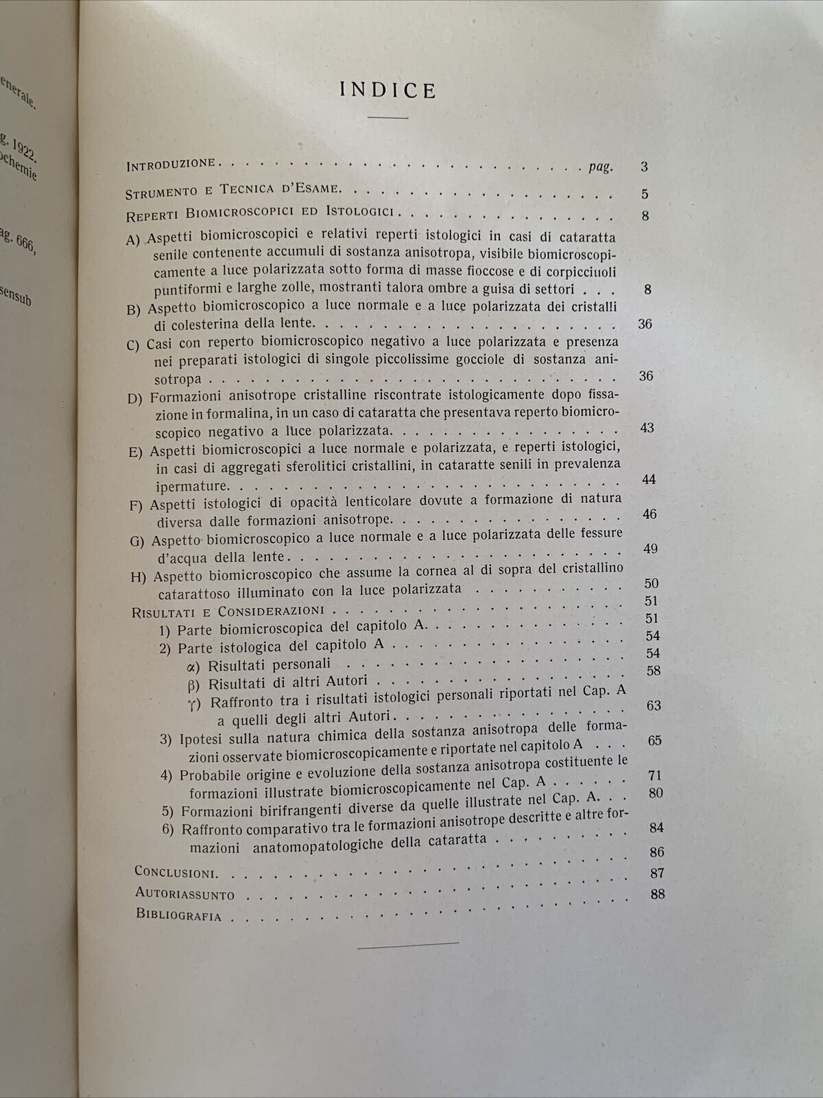 BIOMICROSCOPIA ED ISTOLOGIA DELLA CATARATTA A LUCE POLARIZZATA - Strampelli 1934
