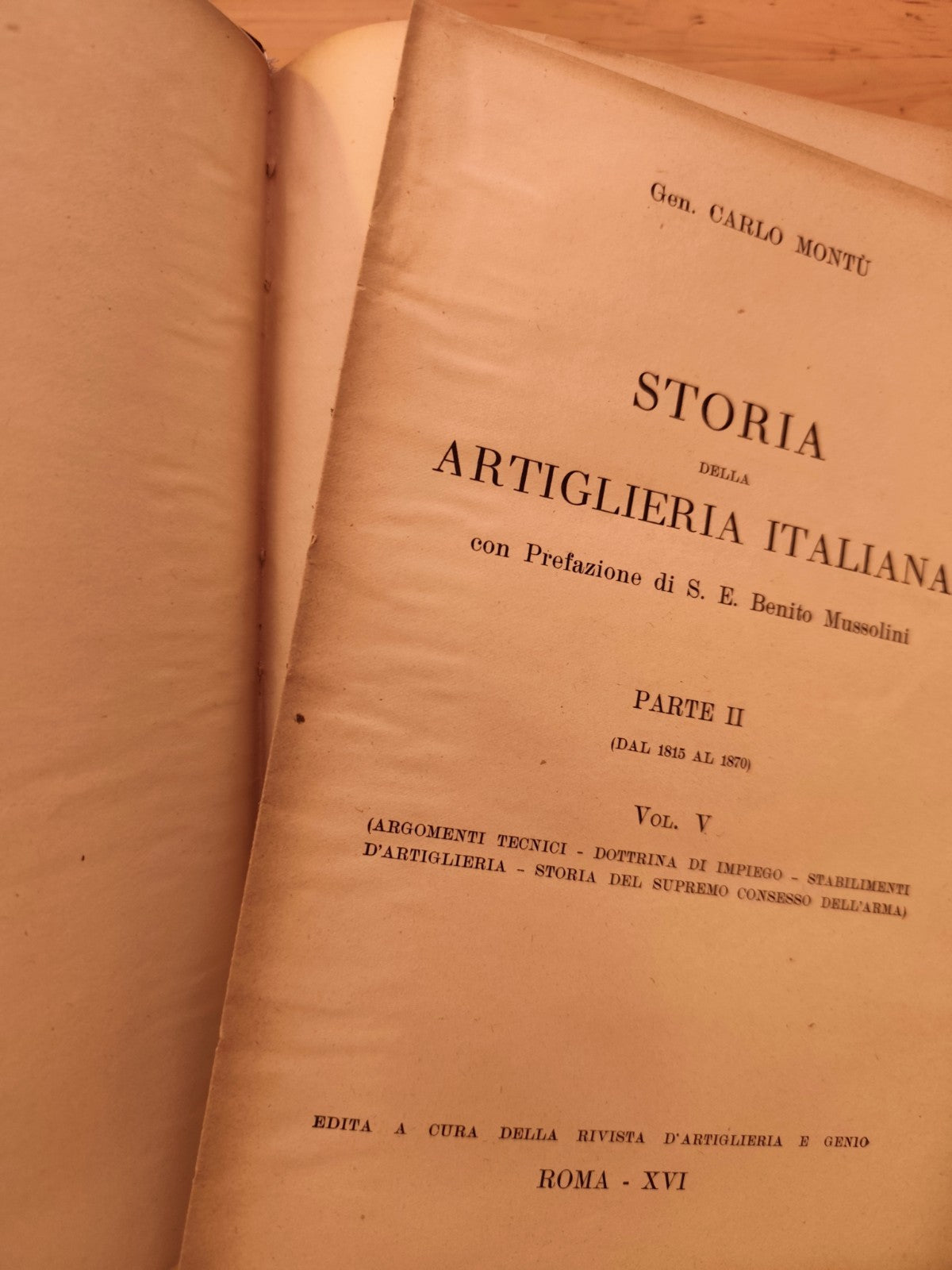 Storia della artiglieria Italiana vol. 5 parte II, Carlo Montù 1938