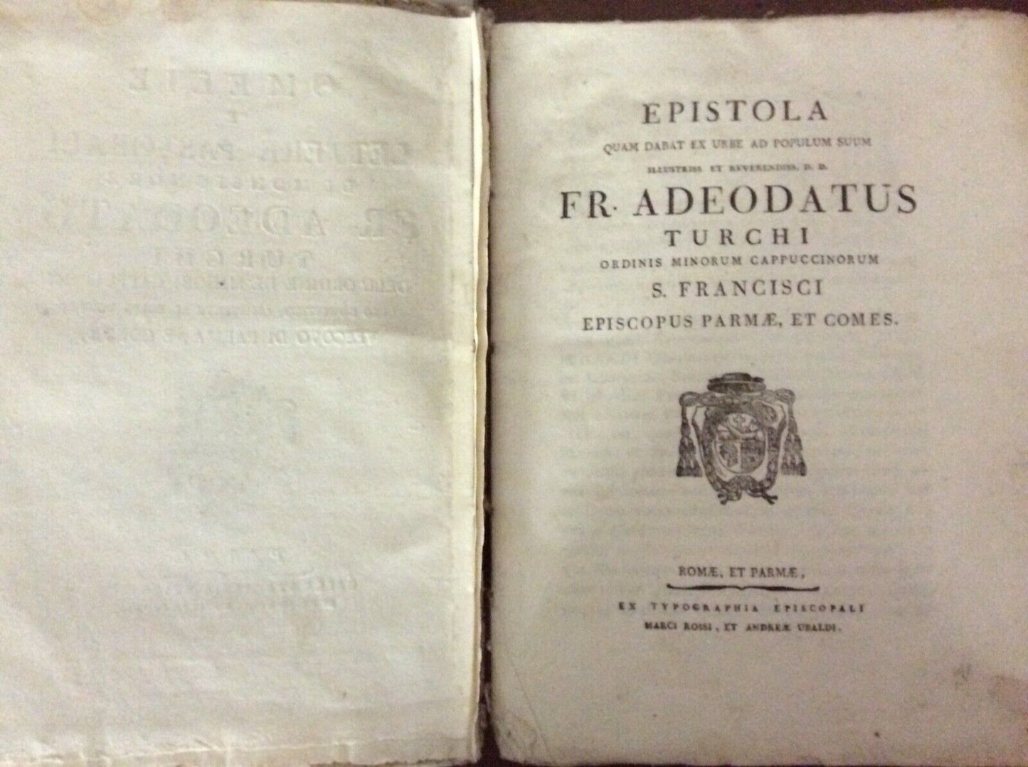ADEODATO TURCHI - OMELIE E LETTERE PASTORALI Parma stamperia vescovile 1788-1794