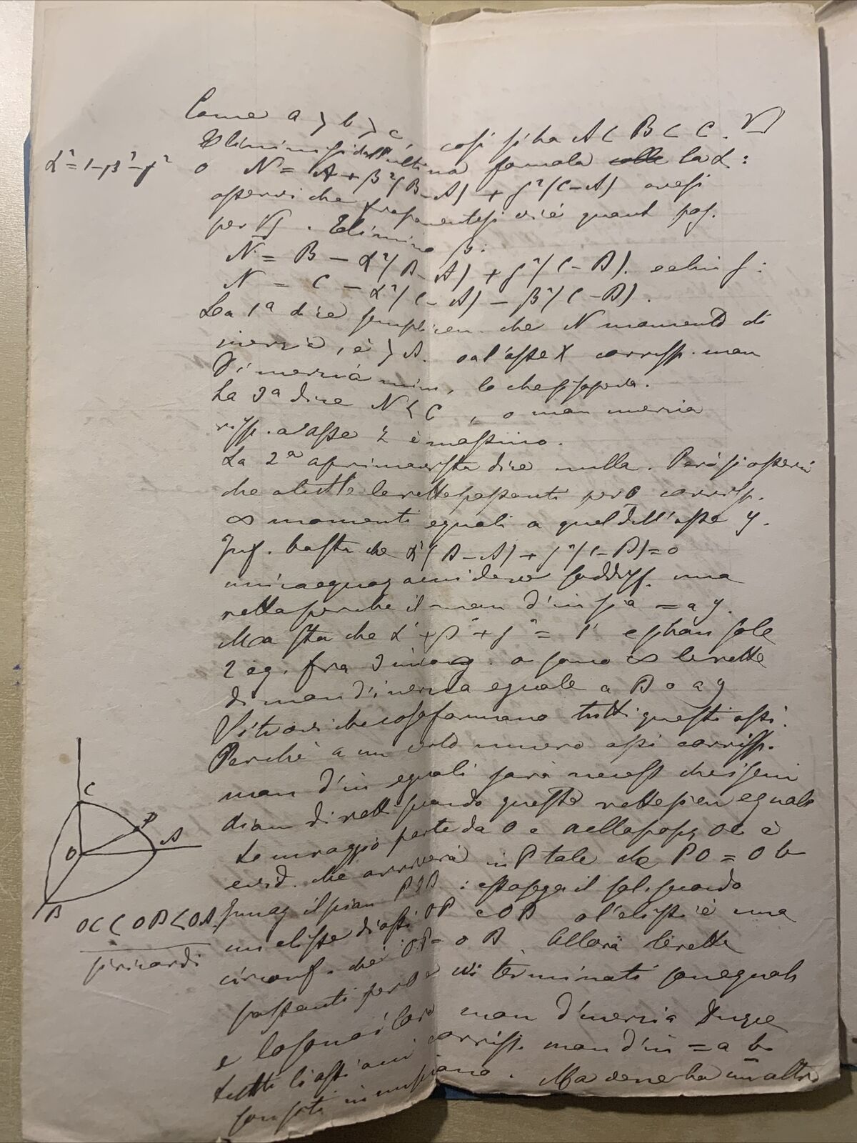 Antico Manoscritto Università di Pavia 1876, Meccanica Razionale, Carlo Formenti