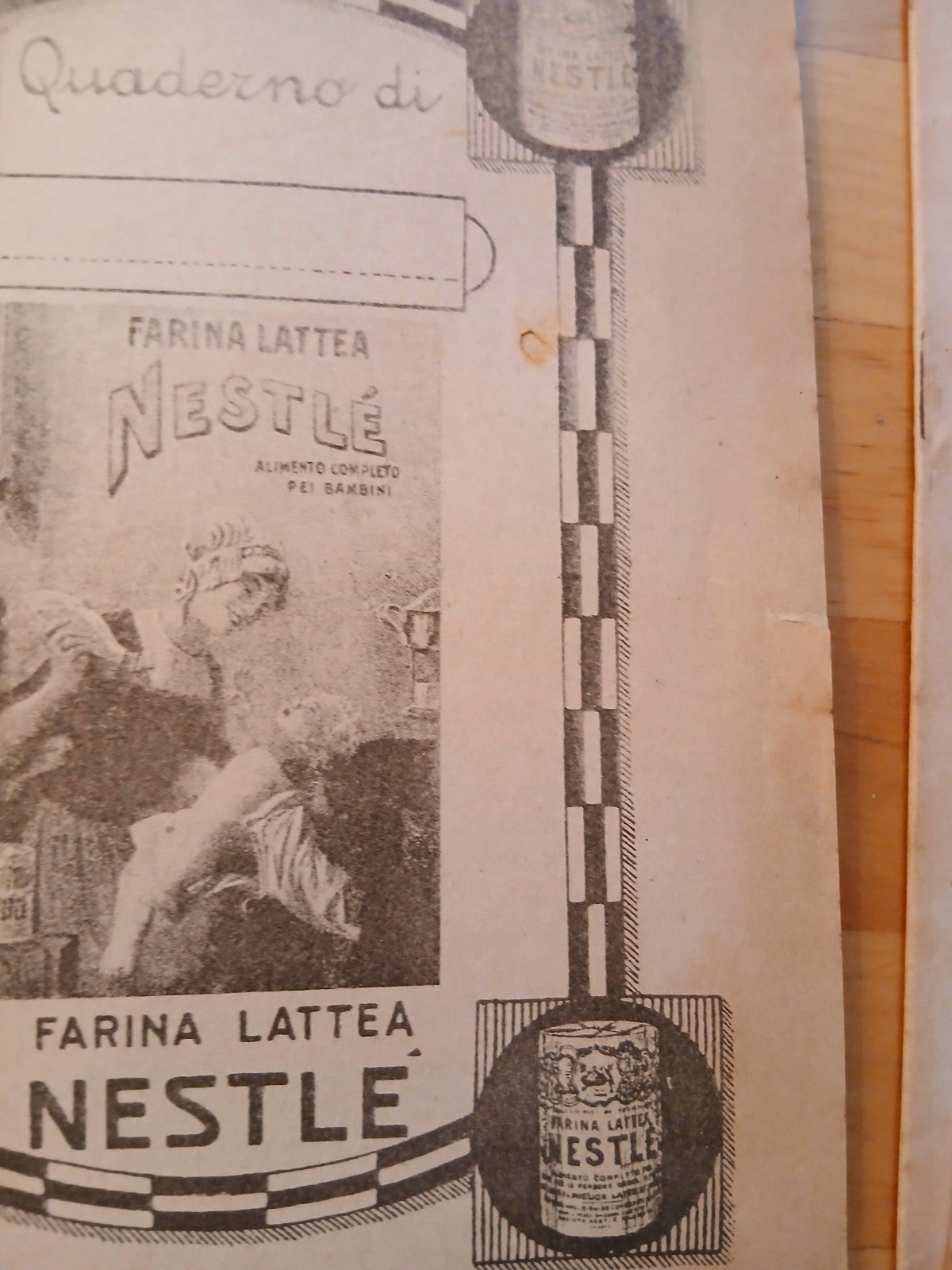 Quaderno Farina Lattea Nestlé Pubblicità antica Vintage collezionismo 4 ill cad.