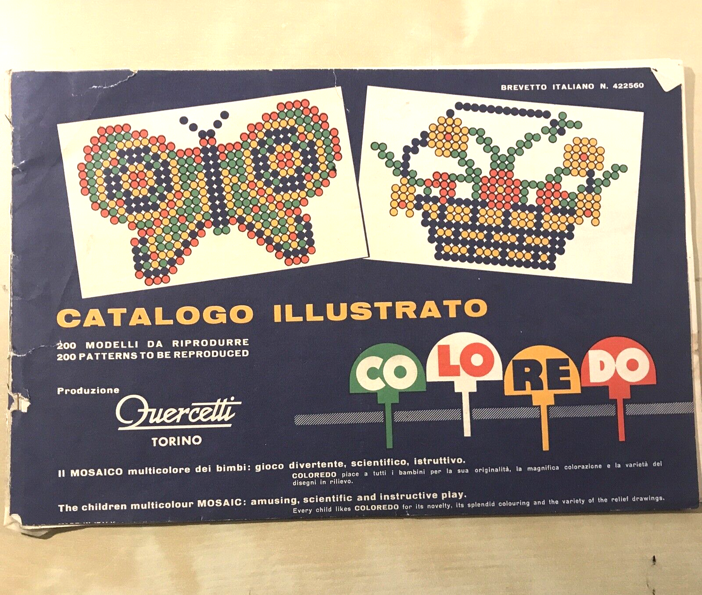 Catalogo illustrato Coloredo Quercetti, Mosaico multicolore per bimbi