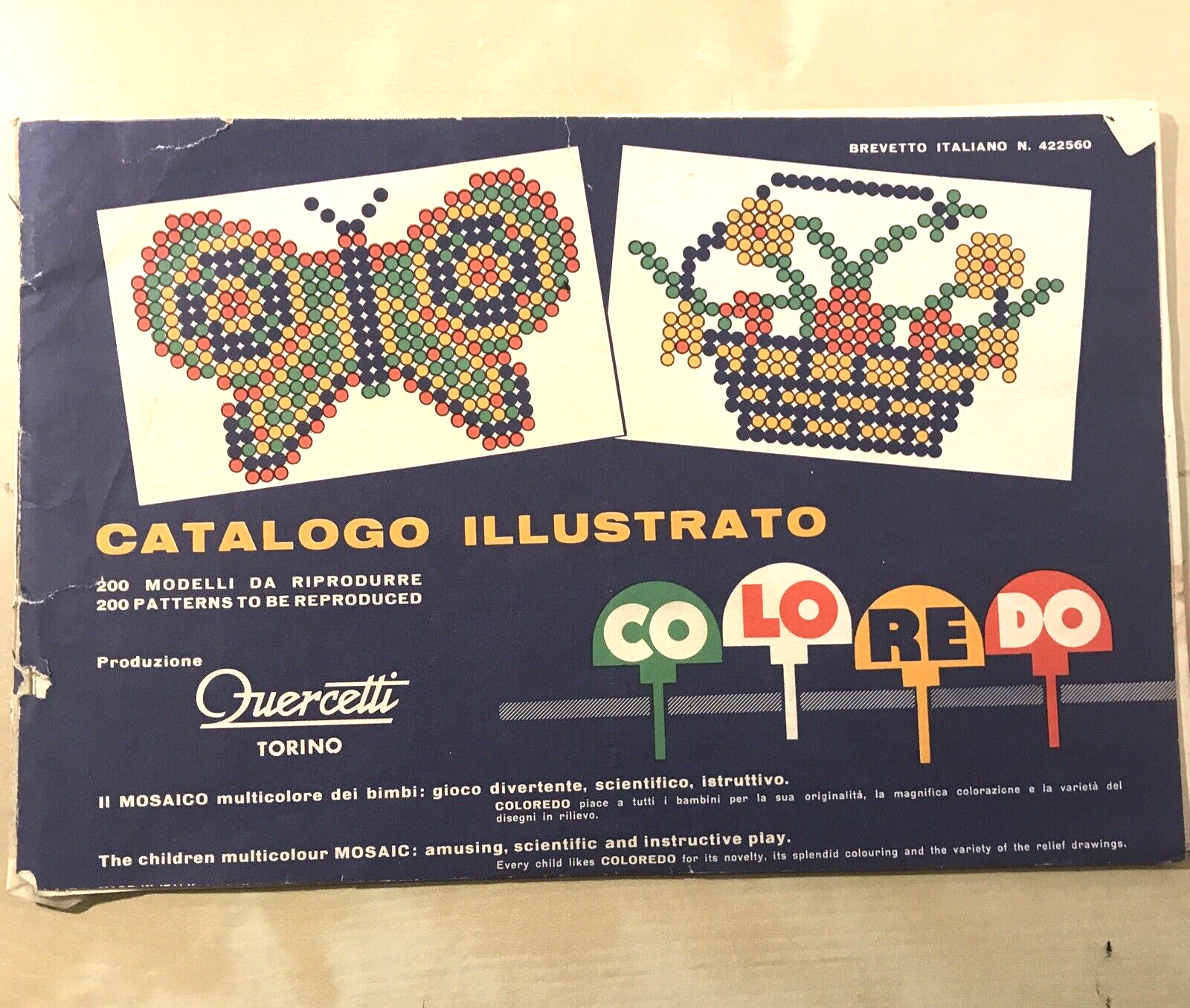 Catalogo illustrato Coloredo Quercetti, Mosaico multicolore per bimbi
