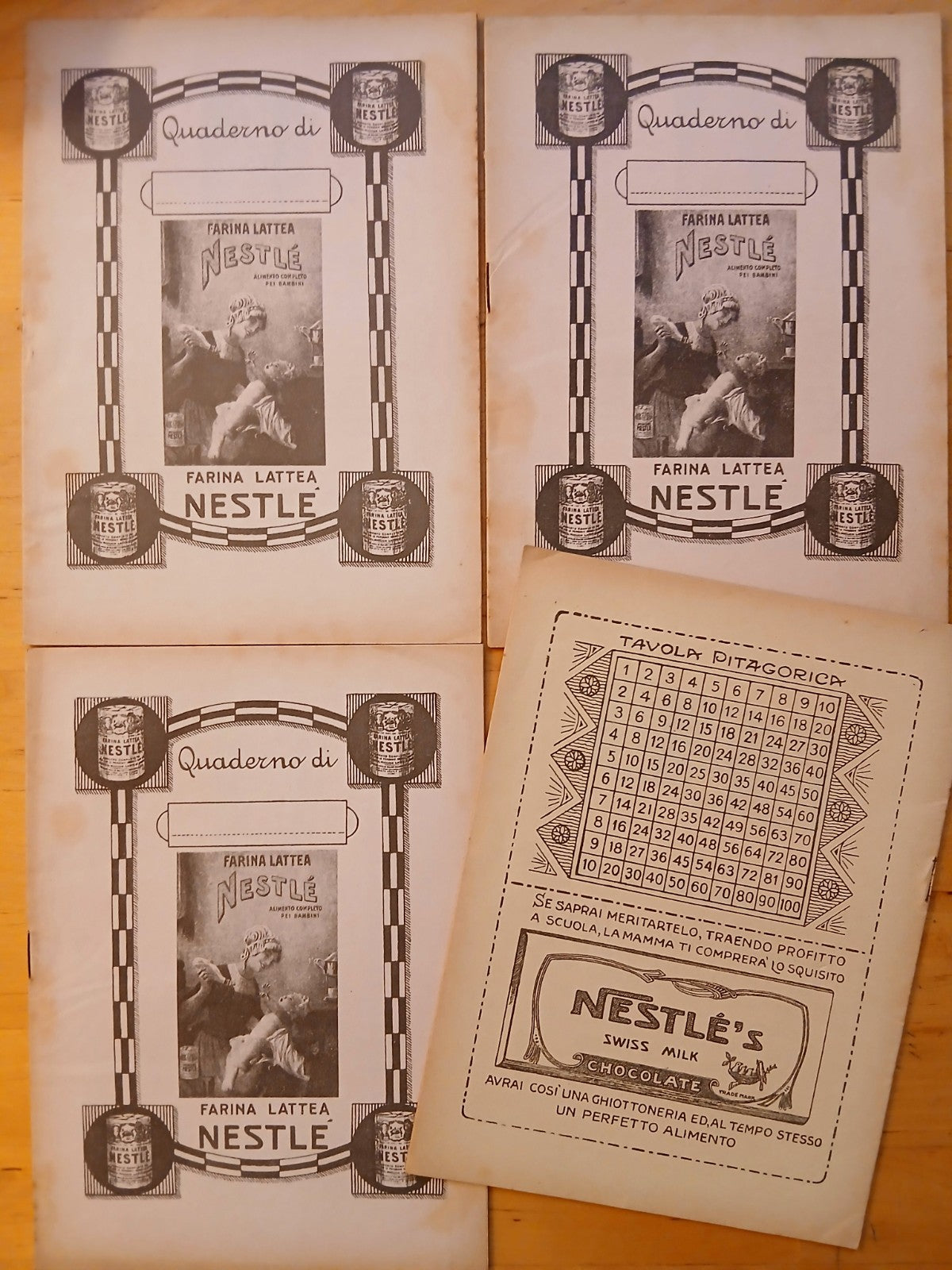 Quaderno Farina Lattea Nestlé Pubblicità antica Vintage collezionismo 4 ill cad.
