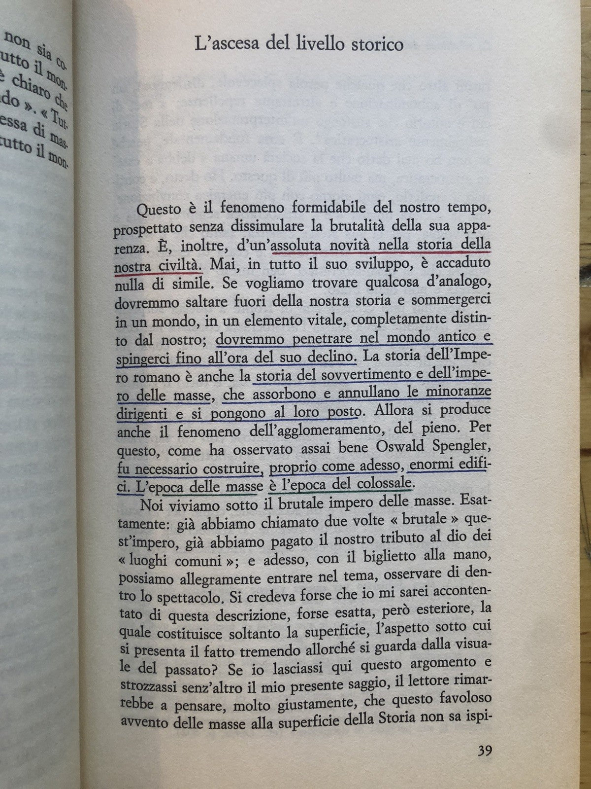 La ribellione delle masse - José Ortega y Gasset, il Mulino 1984