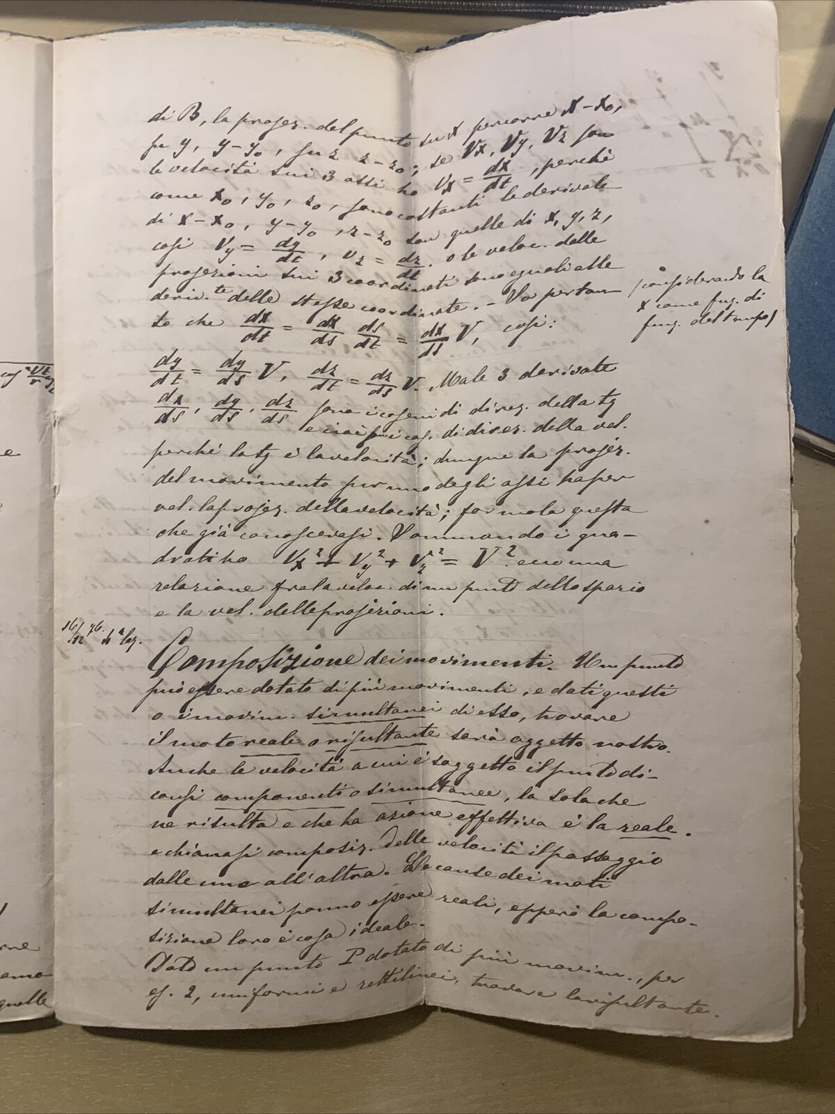 Antico Manoscritto Università di Pavia 1876, Meccanica Razionale, Carlo Formenti