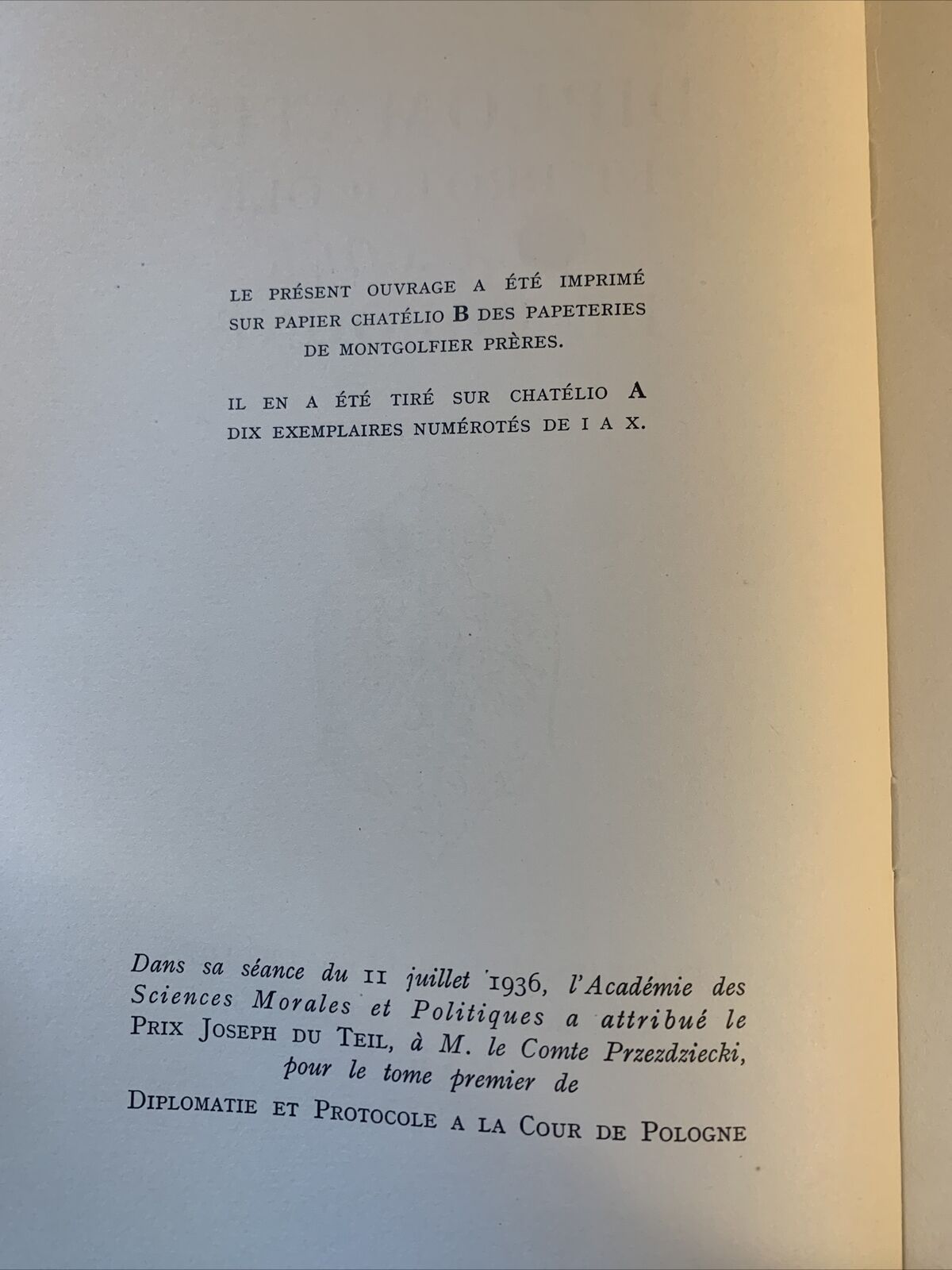 Diplomatie et protocole a la cour de Pologne, Renaud Przezdziecki. 1937