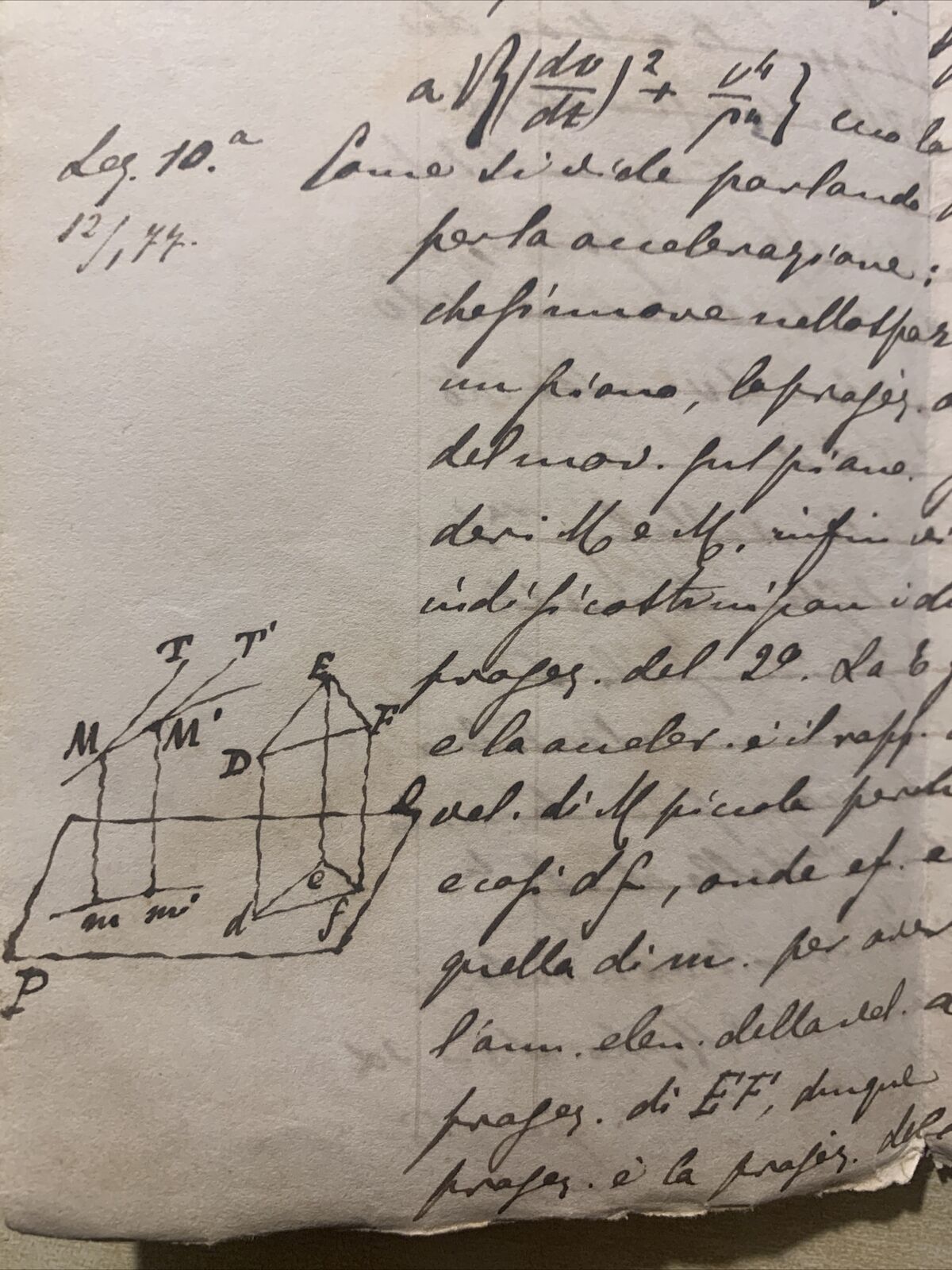 Antico Manoscritto Università di Pavia 1876, Meccanica Razionale, Carlo Formenti
