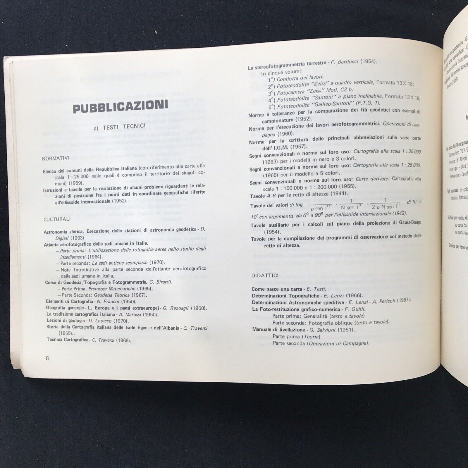 Istituto Geografico Militare, catalogo delle pubblicazioni 1972 - 73