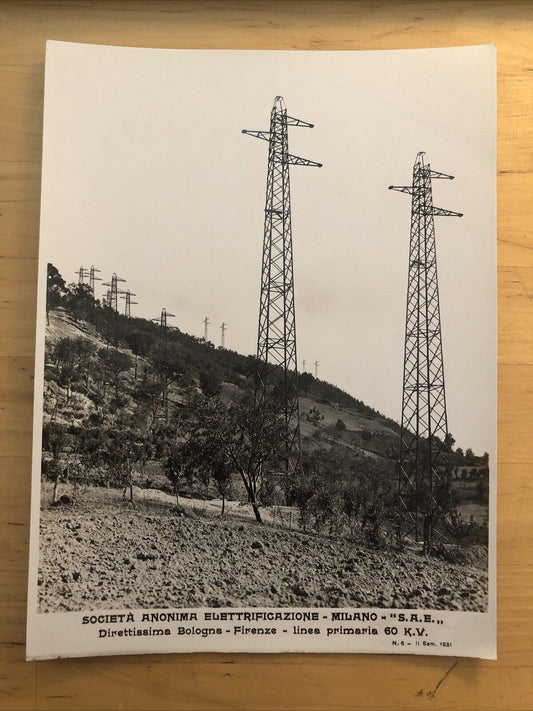 FERROVIE direttissima Bologna Firenze, 1931 LINEA PRIMARIA 60 KV