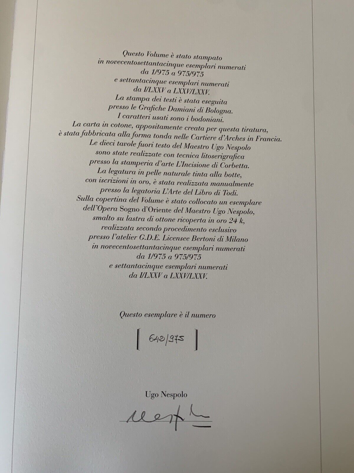 Le Mille e una notte FMR ART'E' Ugo Nespolo 2005 edizione di pregio