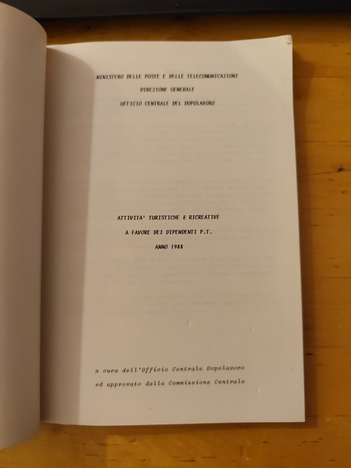 Ministero delle poste e delle comunicazioni, Turismo 1988