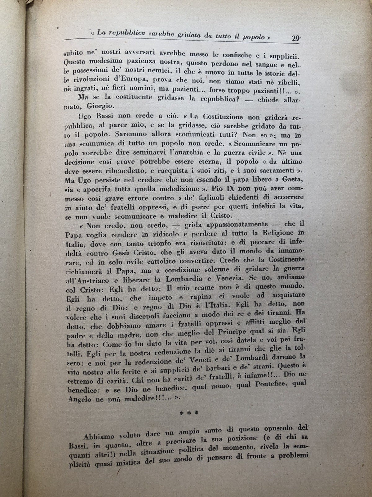 Ugo Bassi - il Martire, Umberto Beseghi. Parma Donati 1940