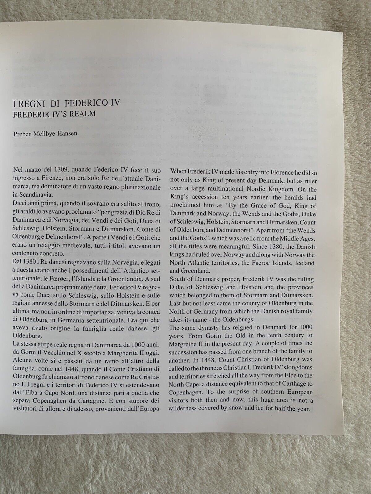 TESORI REALI DI DANIMARCA 1709 FEDERICO IV A FIRENZE sillabe editore 1994