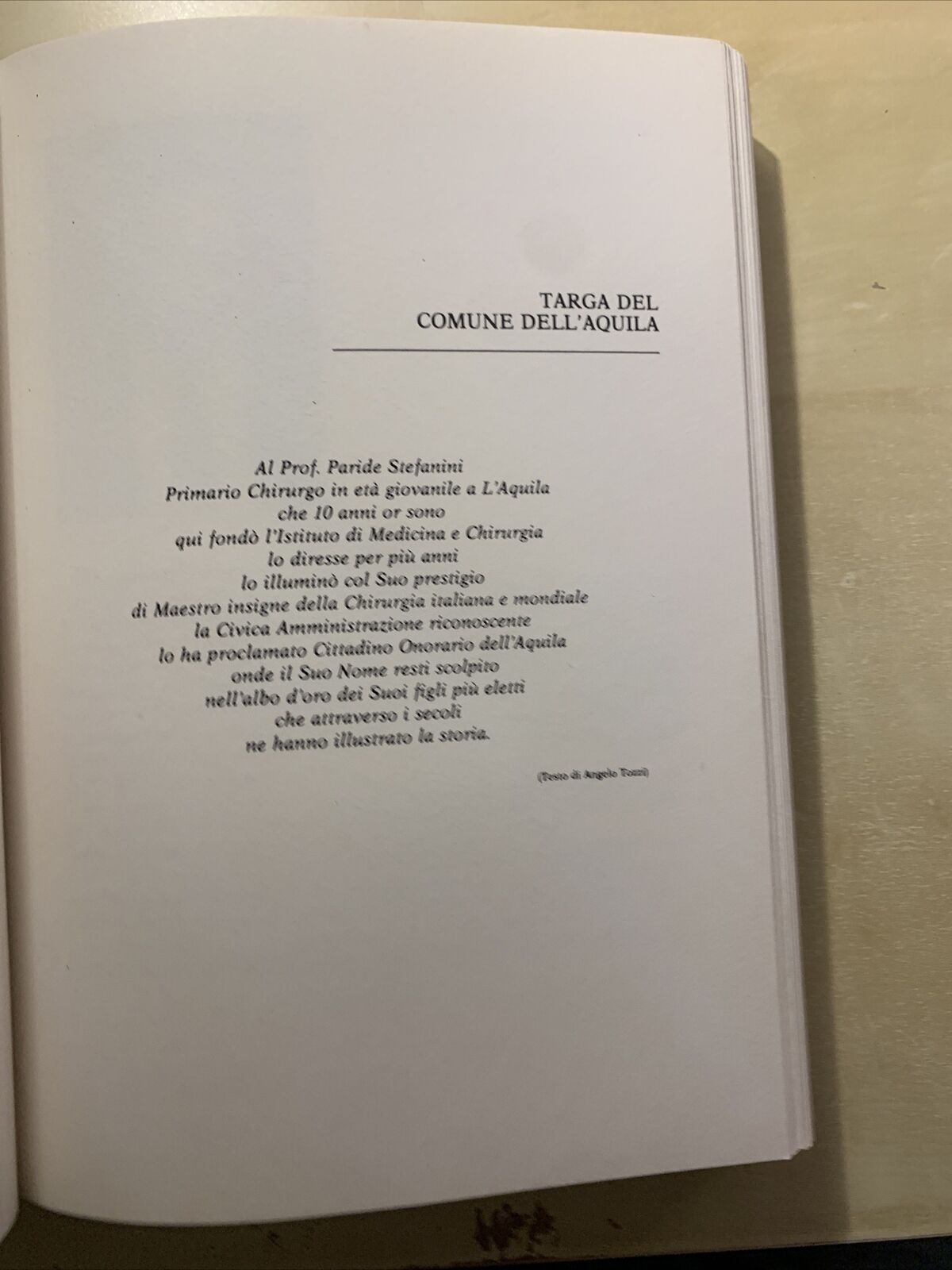 Omaggio a Paride Stefanini - Istituto Universitario di Medicina e Chirurgia 1982