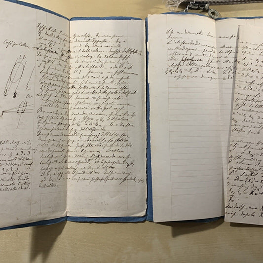 Antico Manoscritto Università di Pavia 1876 STATICA GRAFICA scritto da studente#