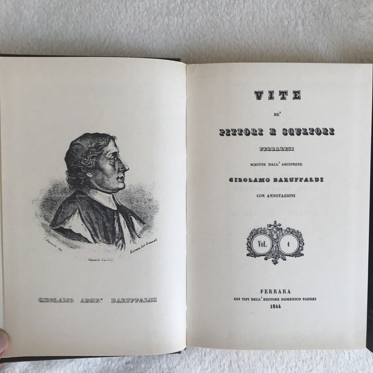 VITE DE' PITTORI E SCULTORI FERRARESI, Baruffaldi Girolamo, A. Forni ed. 2 VOLUM