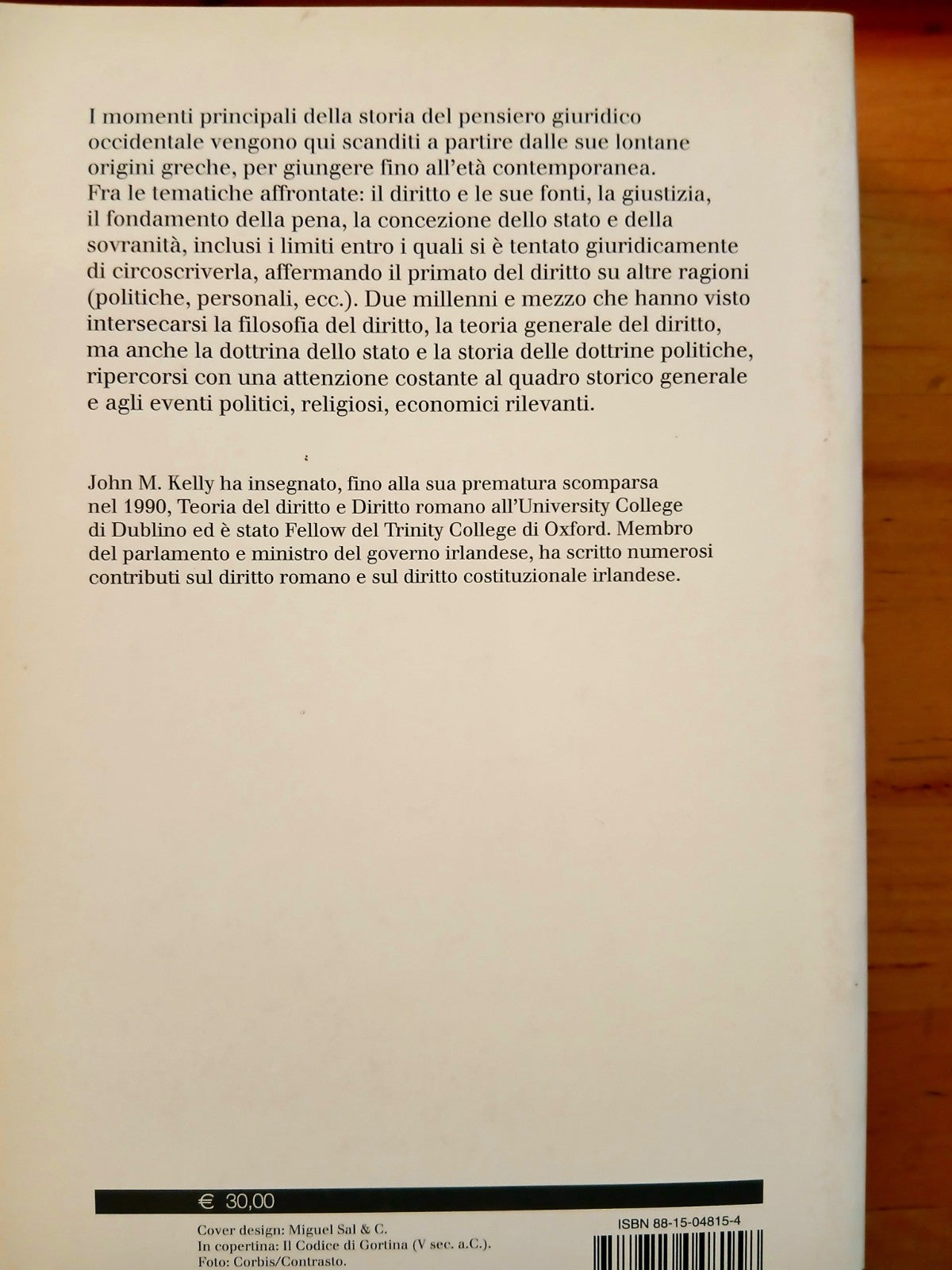 Storia del pensiero giuridico occidentale John M. Kelly - Il mulino 2006
