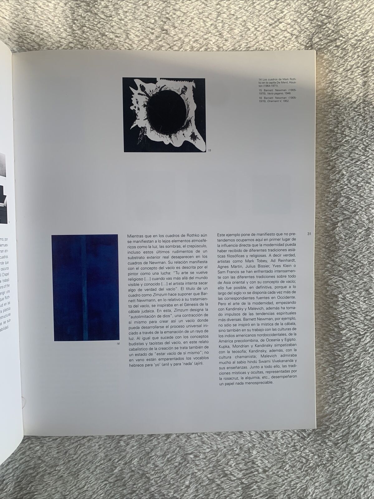 LA ESPIRITUALIDAD DEL VACÍO. Fundación Bancaja 2001. Matthias Bärmann