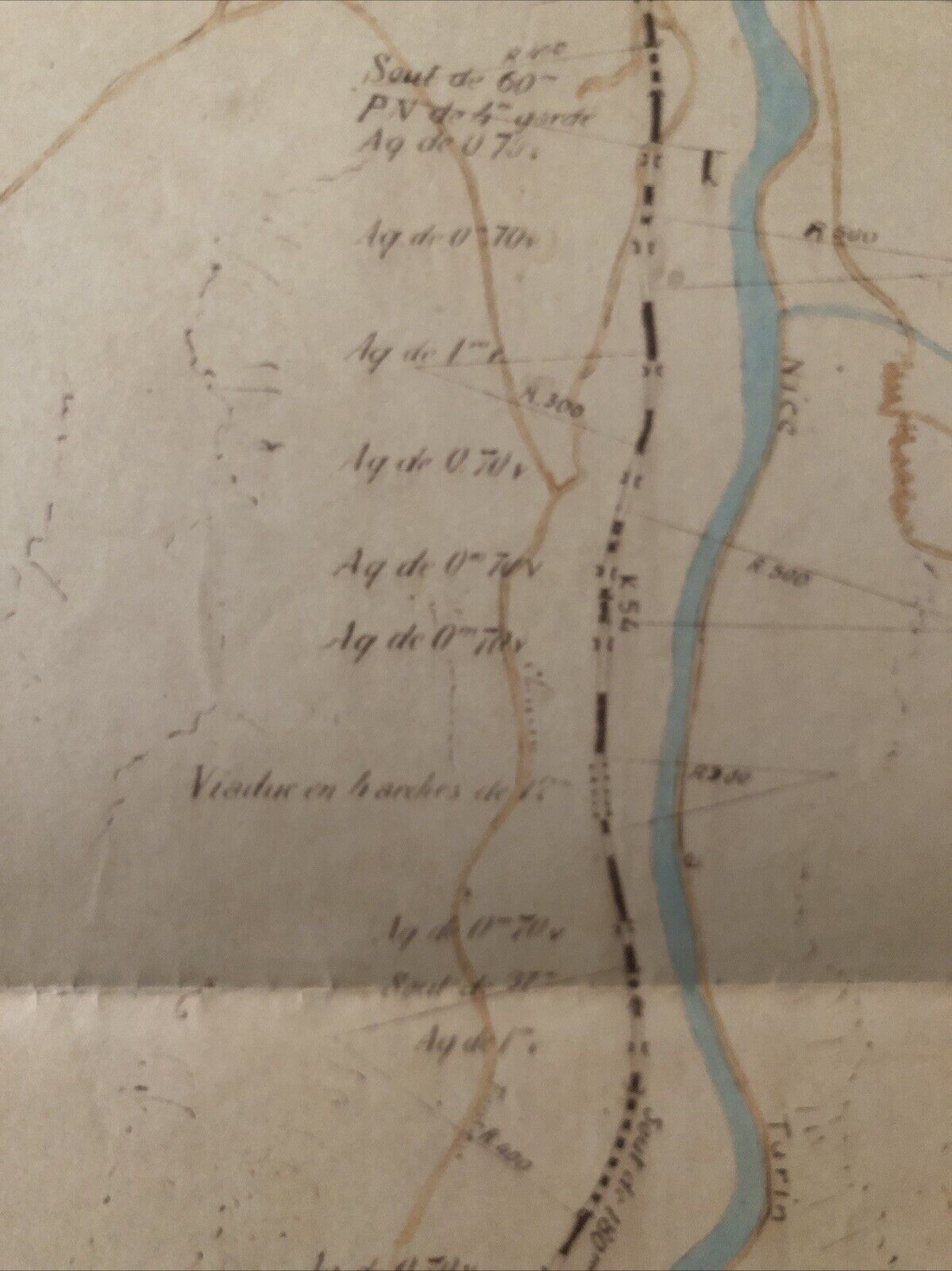 FERROVIE cartografia confine Francia Italia, con indicazione linea ferroviaria